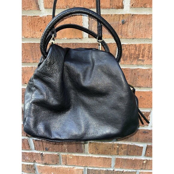 HOBO  Leather Satchel Crossbody Convertible Shoulder Hand Bag Black - Picture 1 of 13